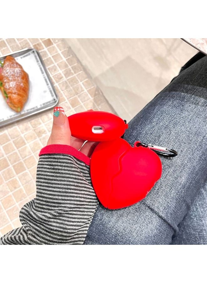 Generic - Three-dimensional Red Love Airpods Pro For Apple Wireless Bluetooth Headset Case 1/2/3/4 Generation Protective Shell-Color:Heart Crushed Love + Iron Hook-Applicable Models:Airpods 4th Generation - Image 1