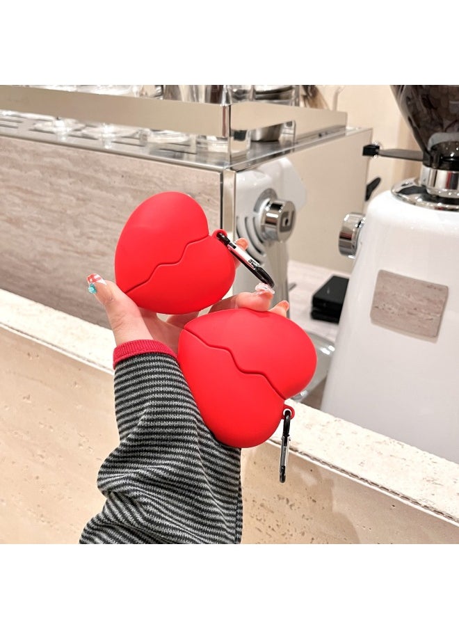 Generic - Three-dimensional Red Love Airpods Pro For Apple Wireless Bluetooth Headset Case 1/2/3/4 Generation Protective Shell-Color:Heart Crushed Love + Iron Hook-Applicable Models:Airpods 4th Generation - Image 1