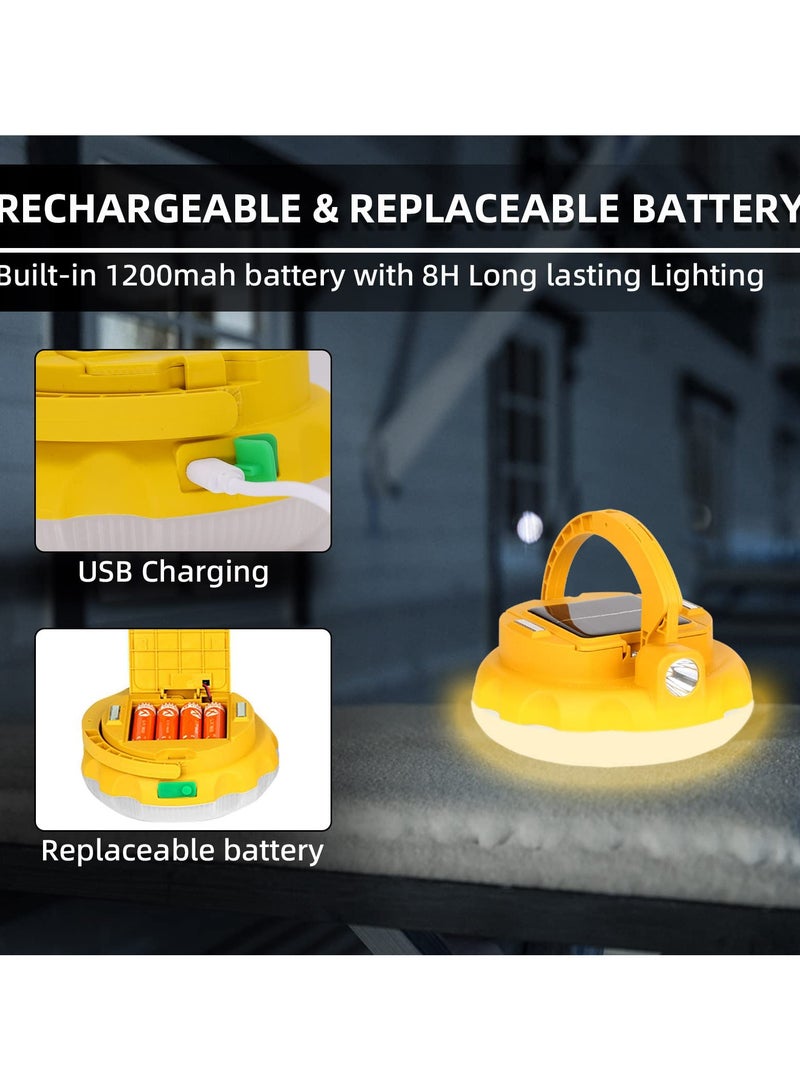 Portable Solar Led Camping Lantern, Rechargeable 3600mah Hanging Camping Light Waterproof Light Battery Powered Solar Camping Lights Bright Led Tent Lights for Outdoors, Hurricane, Outage, Emergency - Image 3