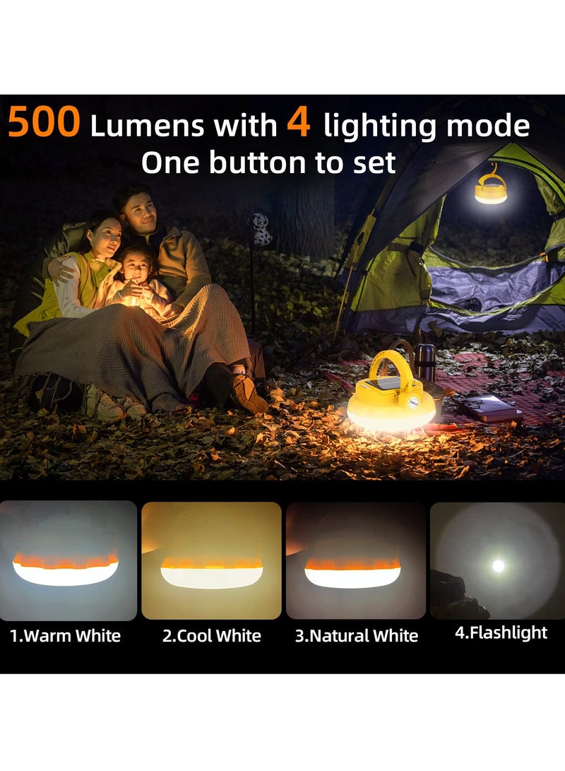 Portable Solar Led Camping Lantern, Rechargeable 3600mah Hanging Camping Light Waterproof Light Battery Powered Solar Camping Lights Bright Led Tent Lights for Outdoors, Hurricane, Outage, Emergency - Image 5