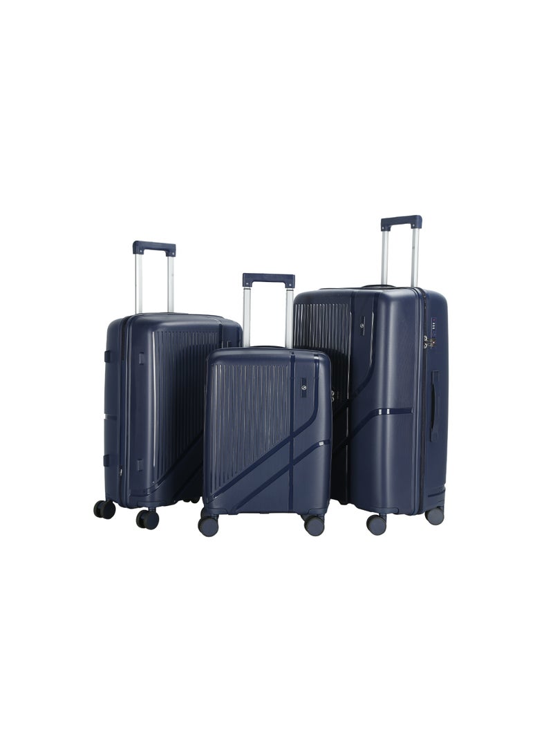 اتش تي مجموعة حقائب سفر من 3 قطع من H.T - حقائب سفر صلبة مزودة بعجلات دوارة ومقبض تلسكوبي وسحابات مضادة للانحشار، مجموعة سفر خفيفة الوزن (مجموعة من 3 قطع 20 بوصة / 24 بوصة / 28 بوصة) - Image 2