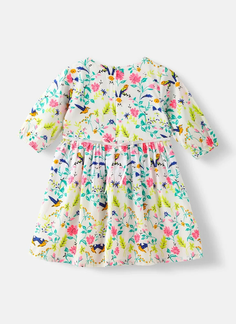 نوتيناتي Nautinati Girls' Floral Printed Knee Length Dress