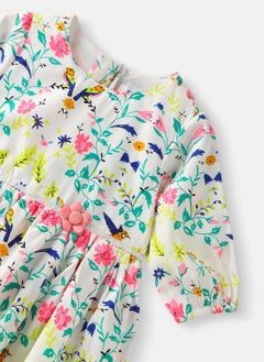 Nautinati Nautinati Girls' Floral Printed Knee Length Dress  - Image 3