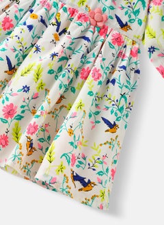 Nautinati Nautinati Girls' Floral Printed Knee Length Dress  - Image 4