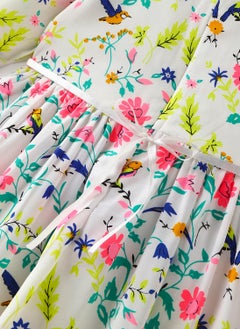 Nautinati Nautinati Girls' Floral Printed Knee Length Dress  - Image 5