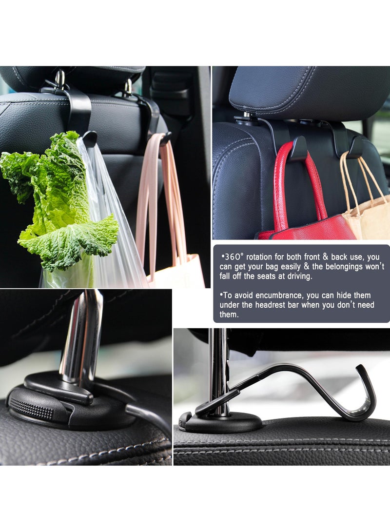 Generic Car Seat Headrest Hook 4 Pack Hanger Storage Organizer Universal for Handbag Purse Coat fit Universal Vehicle Car Black S Type - Image 4