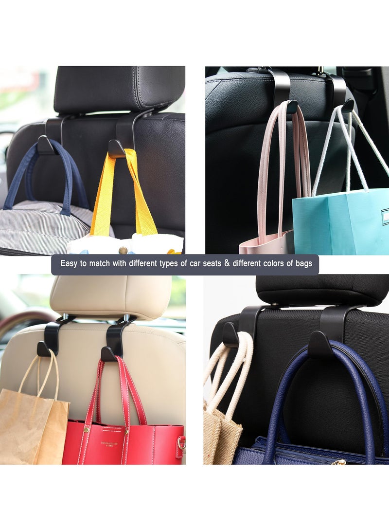 Generic Car Seat Headrest Hook 4 Pack Hanger Storage Organizer Universal for Handbag Purse Coat fit Universal Vehicle Car Black S Type - Image 5