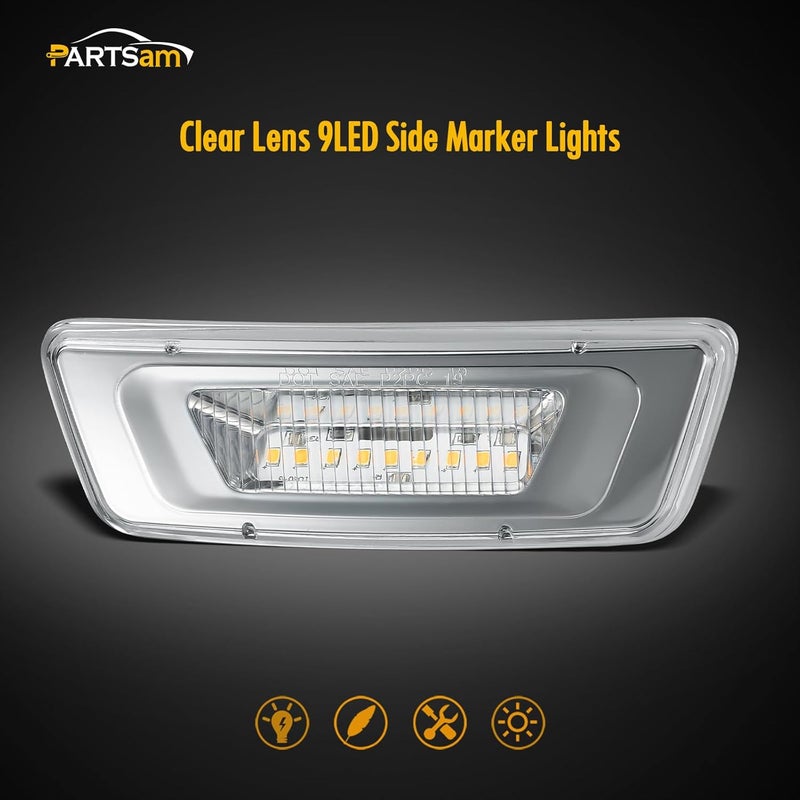 Partsam Amber LED Side Marker Turn Light for Trucks - Image 3