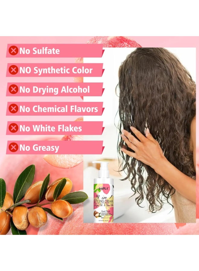 Goiple 3-In-1 Styling Cream for Flyaways and Frizz - Keratin Protein 6.8 fl.oz - Image 3