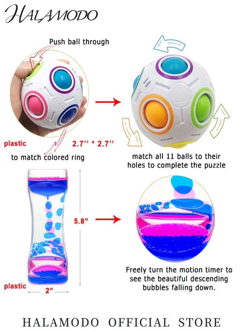 HALAMODO - Pop Fidget Sensory Toys Set Autism Special Needs Stress Relief Silicone Pressure Relieving Toys Durable & Washable Soft Silicone Squeeze Fidget Toy for Kids Children Adults - Image 1