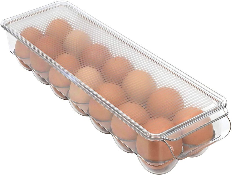 Inditradition Unbreakable Acrylic Rectangular Egg Storage Box With Lid | For 14 Eggs, BPA-Free, Refrigerator Safe (Transparent) - Image 2