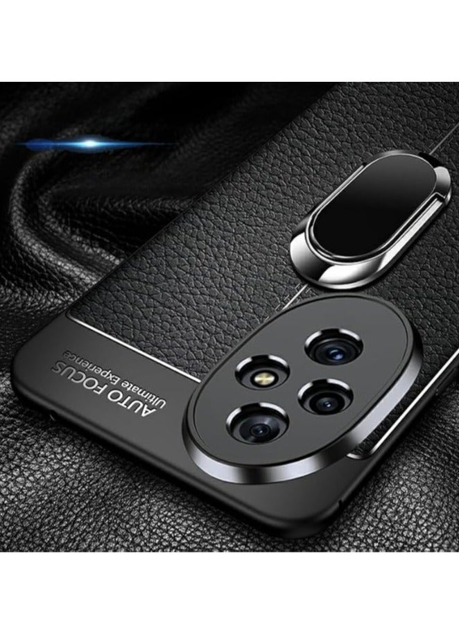 Case for Honor 200 Pro (2024),Magnetic Suction Anti-fall Shockproof Hard Case,Leather Ultra-Thin Protective Cover with Wrist Strap and Finger Ring - Image 2