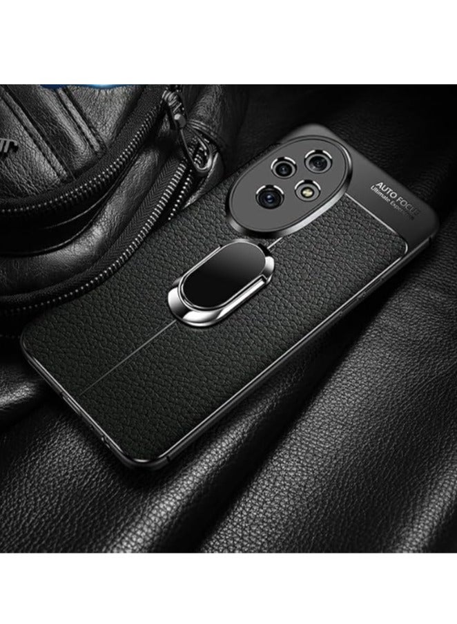 Case for Honor 200 Pro (2024),Magnetic Suction Anti-fall Shockproof Hard Case,Leather Ultra-Thin Protective Cover with Wrist Strap and Finger Ring - Image 3
