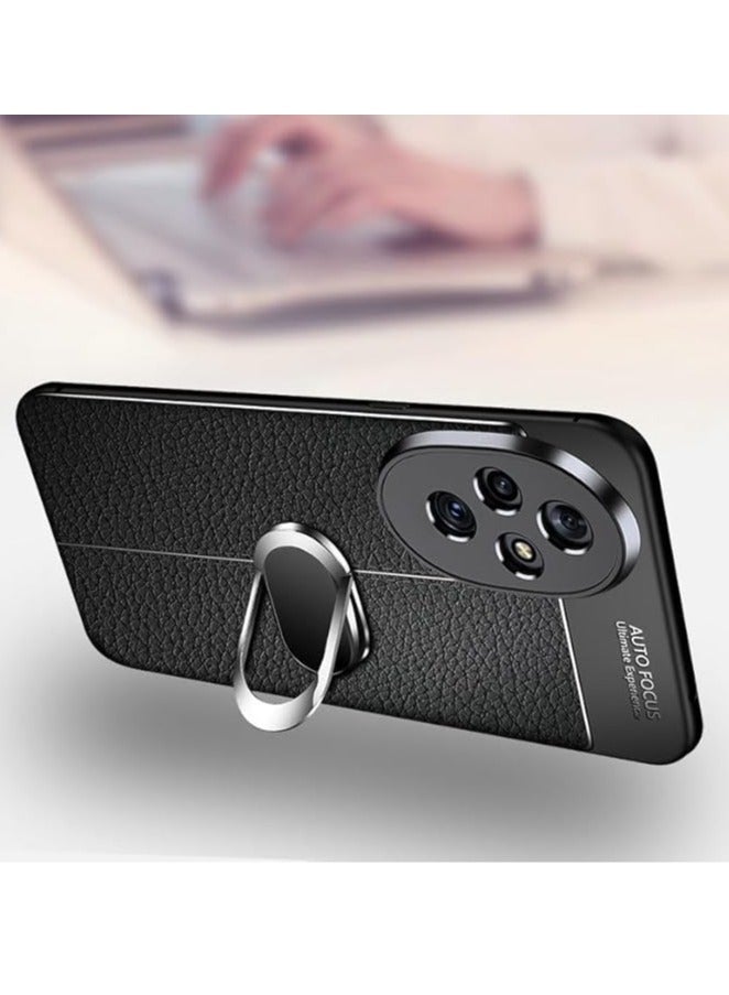 Case for Honor 200 Pro (2024),Magnetic Suction Anti-fall Shockproof Hard Case,Leather Ultra-Thin Protective Cover with Wrist Strap and Finger Ring - Image 4