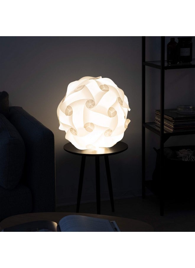 kwmobile kwmobile Hanging Puzzle Lamp Kit - 15.7" (40cm) Modern Ceiling Pendant Light with 30-Piece Shade to Assemble and 15ft Plug-in Power Cord - Size XL  - Image 4
