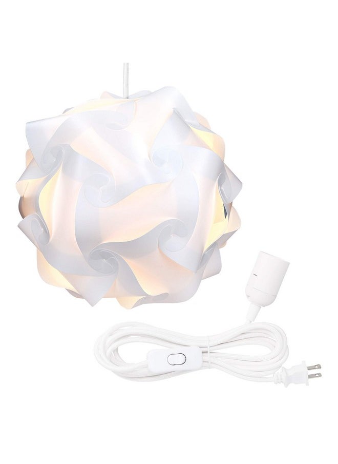 kwmobile kwmobile Hanging Puzzle Lamp Kit - 15.7" (40cm) Modern Ceiling Pendant Light with 30-Piece Shade to Assemble and 15ft Plug-in Power Cord - Size XL  - Image 1