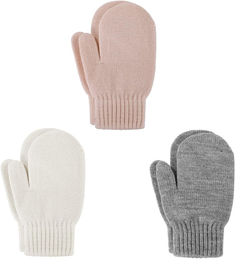 Durio Knit Toddler Mittens - Thick, Soft, Warm Crochet Winter Baby Infant Mittens and Gloves - Image 1