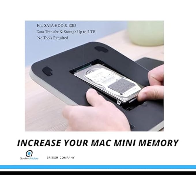 rayihni محور USB-C مع غلاف قرص صلب لجهاز Mac Mini M1، محطة إرساء من نوع C وحامل لجهاز Mac Mini الجديد M1 مع فتحة SATA SSD/HDD، منافذ USB 3.0 و 2.0، قارئات بطاقات SD/TF - Image 2