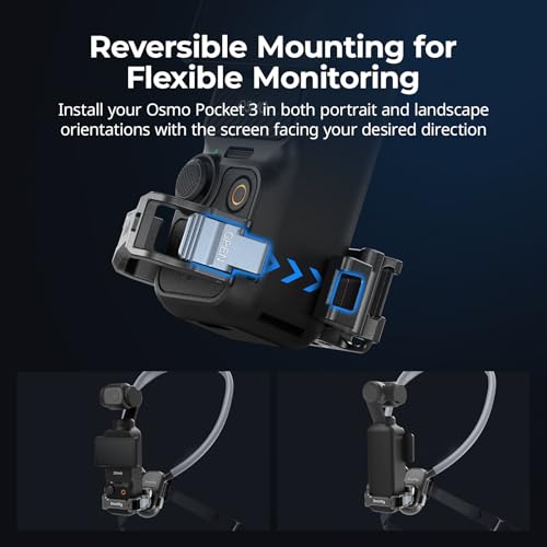 SMALLRIG Expansion Cage for DJI Osmo Pocket 3, Reversible Mounting Adapter with 1/4"-20, Cold Shoe & 2-Prong Mount, Full-Access Design, Fits Original Case - 5607 - Image 5