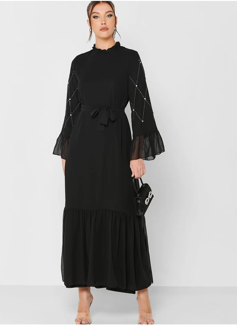 Khizana Tiered Belted Dress