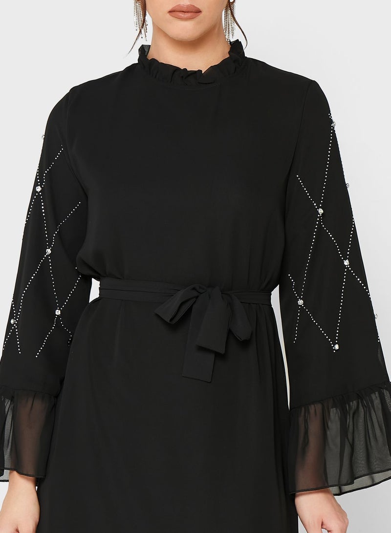 خزانة فستان بطبقات متعددة وحزام خصر - Image 3