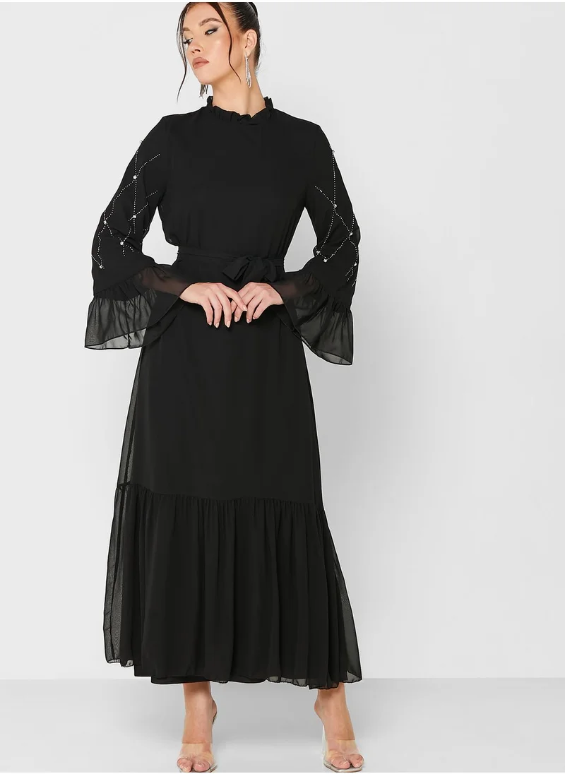 Khizana Tiered Belted Dress