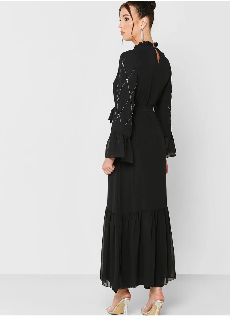 Khizana Tiered Belted Dress