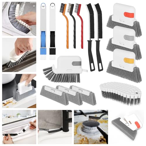 MAKIOTEKO 15 Pcs Window Groove Cleaning Brush Tool, Door Window Track Cleaner Groove Gap Cleaning Tools Crevice Cleaning Brush Gap Scrub Brush for Shutter Sliding Door Keyboard Tile Lines Sill Car Vents - Image 3
