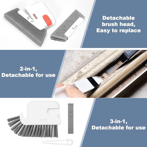 MAKIOTEKO 15 Pcs Window Groove Cleaning Brush Tool, Door Window Track Cleaner Groove Gap Cleaning Tools Crevice Cleaning Brush Gap Scrub Brush for Shutter Sliding Door Keyboard Tile Lines Sill Car Vents - Image 4