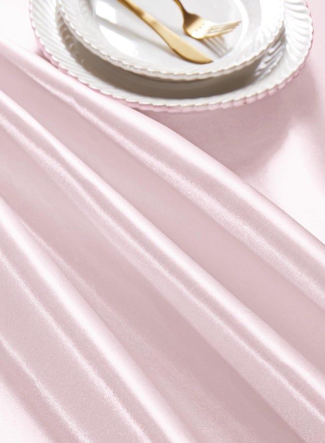 KKJIAF 1 Pack Pink Satin Tablecloth 58" x 102" Rectangle Bright Silky Smooth Satin Table Cover for Wedding Party Banquet Decoration - Image 5