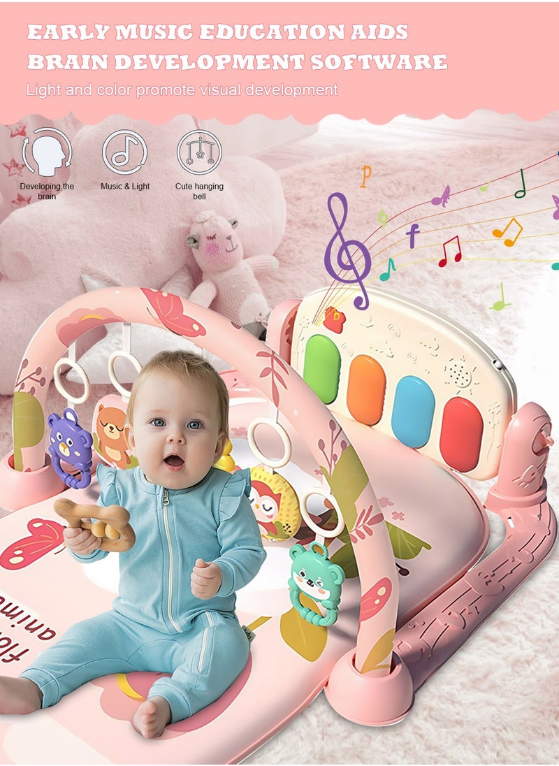 MaBaby Baby Play Mat Baby Gym,Funny Play Piano Tummy Time Baby Activity Mat with 5 Infant Sensory Baby Toys, Music and Lights Boy & Girl Gifts for Newborn Baby 0 to 3 6 9 12 Months  - Image 5
