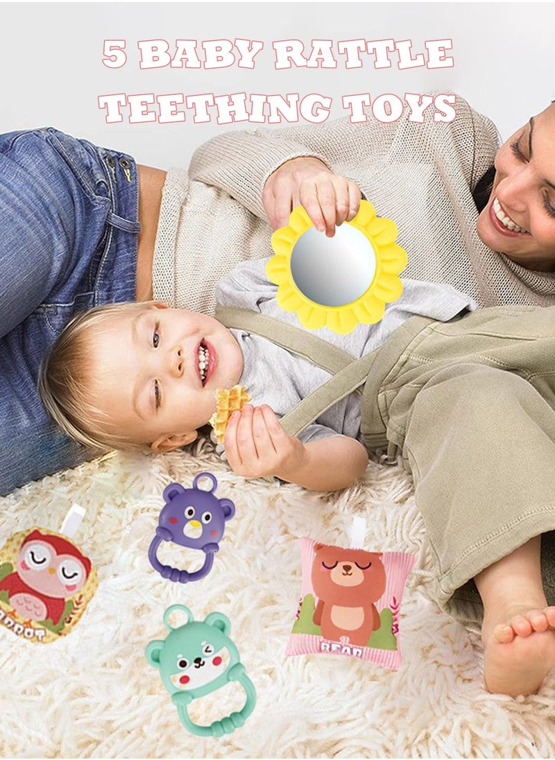 MaBaby Baby Play Mat Baby Gym,Funny Play Piano Tummy Time Baby Activity Mat with 5 Infant Sensory Baby Toys, Music and Lights Boy & Girl Gifts for Newborn Baby 0 to 3 6 9 12 Months  - Image 3
