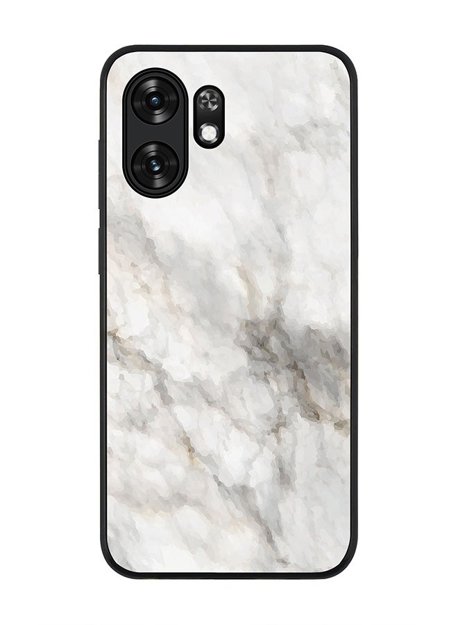 Stylizedd Rugged Case for Honor X6d /Play 60A / 500 Smart- Slim Fit Hybrid Rubber Cover Marble Print Beige Grey