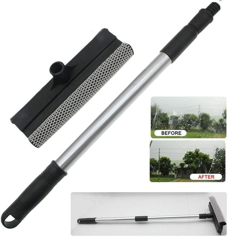 RIVIOX Automotive Windshield Squeegees Car Window Cleaning Mop 2 in 1 Glass Cleaning Brush Dual Side Blade Rubber Sponge Auto Window Cleaning Tool with Extendable Handle - Image 4
