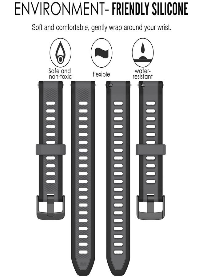 QGHXO سوار بديل من السيليكون الناعم لساعة Garmin Forerunner 165 Music (بدون جهاز تتبع) - Image 3