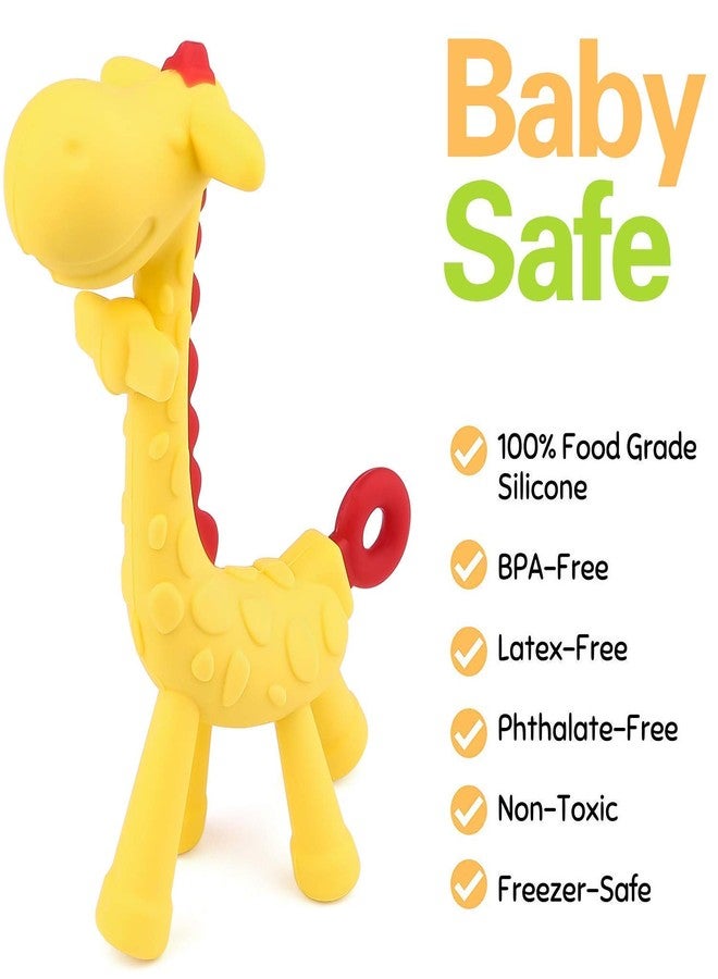 Moppets Baby Silicone Giraffe Teether In Storage Box (Yellow), Infant - Image 2