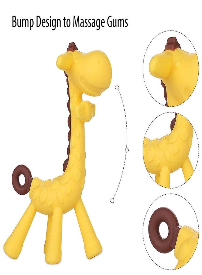 Moppets Baby Silicone Giraffe Teether In Storage Box (Yellow), Infant - Image 3