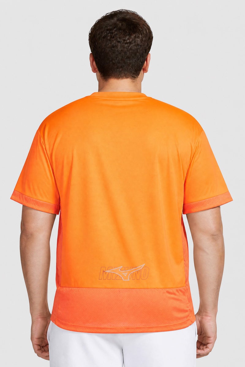Mizuno Men Sportswear Fit Short Sleeve Training T-Shirt, Orange - Image 4