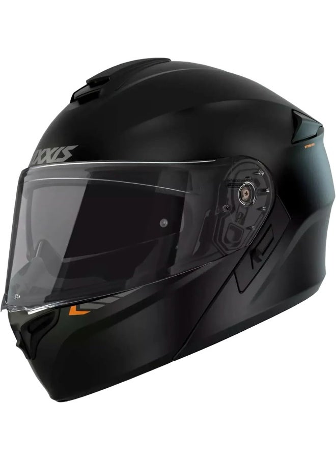 AXXIS Modular Storm S-06 Solid Matte Black Helmet Size L with Approved Solar Glasses  - Image 2