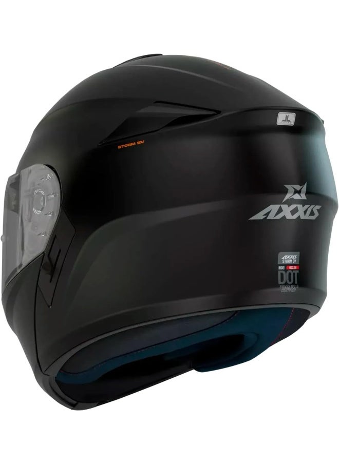 AXXIS Modular Storm S-06 Solid Matte Black Helmet Size L with Approved Solar Glasses  - Image 3