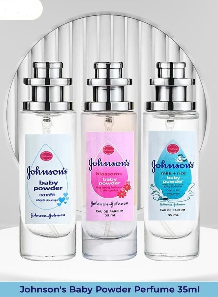 Johnson's Baby Johnson’s Body Perfume Powder – 35 ml (Baby Powder, Milk & Rice, Blossoms) - Image 5