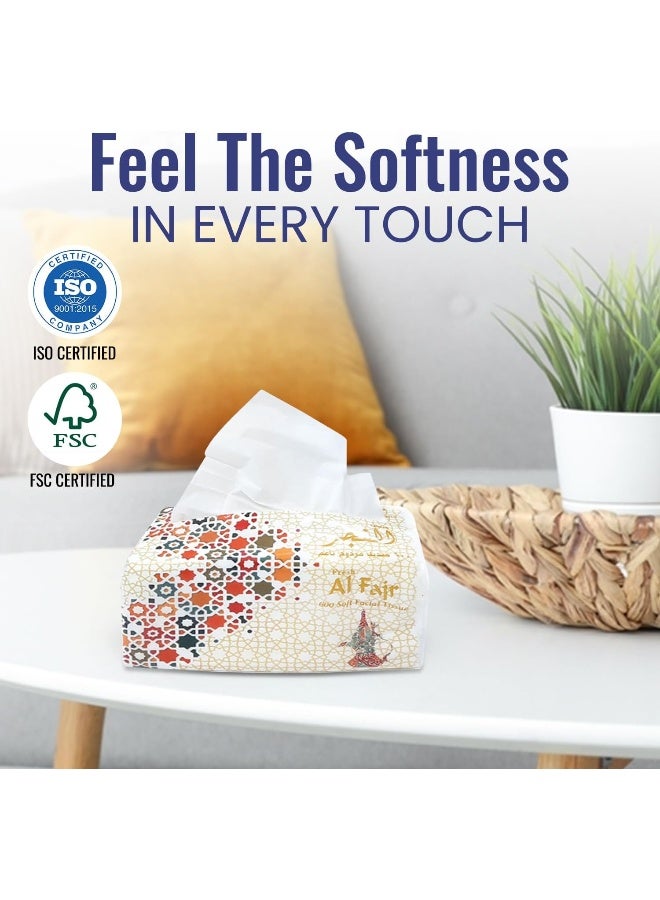 SNH Packing Al Fajr Fluffy Facial Tissue Pack of 10, 600 Sheets × 2 Ply Total 6000 Sheets - Image 5