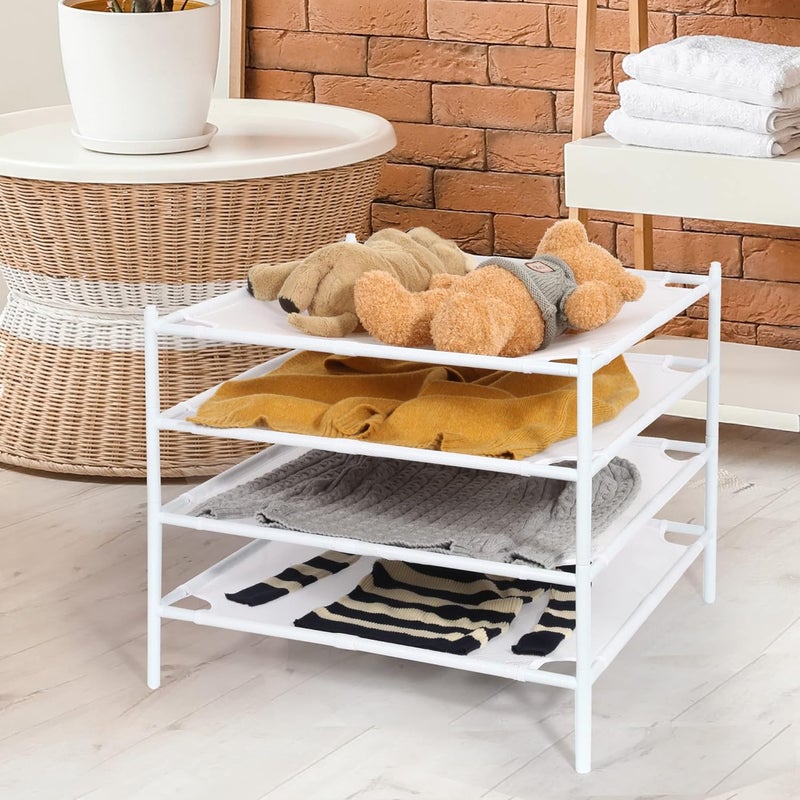 STORAGE MANIAC Sweater Drying Rack, Mesh Clothes Drying Rack, Stackable Laundry Drying Rack, Lay Flat Dryer for Delicates, Portable Dry Rack for Indoor or Outdoor, White, 4-Pack - Image 2