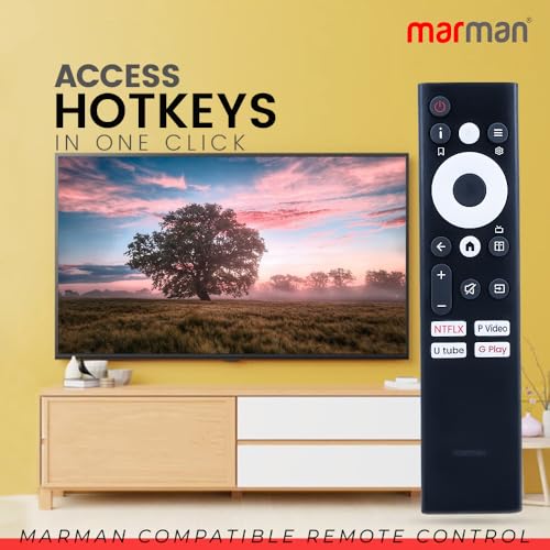 marman® Compatible with Sansui Google Tv Remote Control Original Model JSW43ASUHD JSW50GSUHD JSW65ASUHDFF Suitable for 4K UHD HD Ready QLED Smart Android Television - Non Voice Command - Image 2