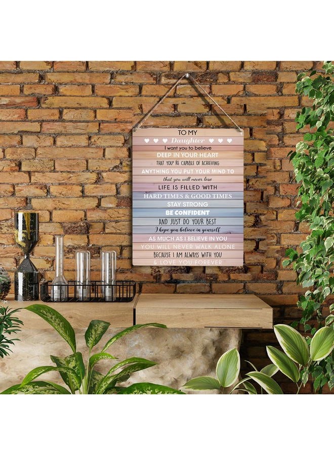 YCYD Inspirational Sunflower Daughter Gift from Mom Wall Art To My Daughter Wooden Hanging Sign Daughter Gifts Birthday Gifts for Daughter Sign for Living Room Home Bedroom Girls Room Decor 8 x 10 Inches - Image 2