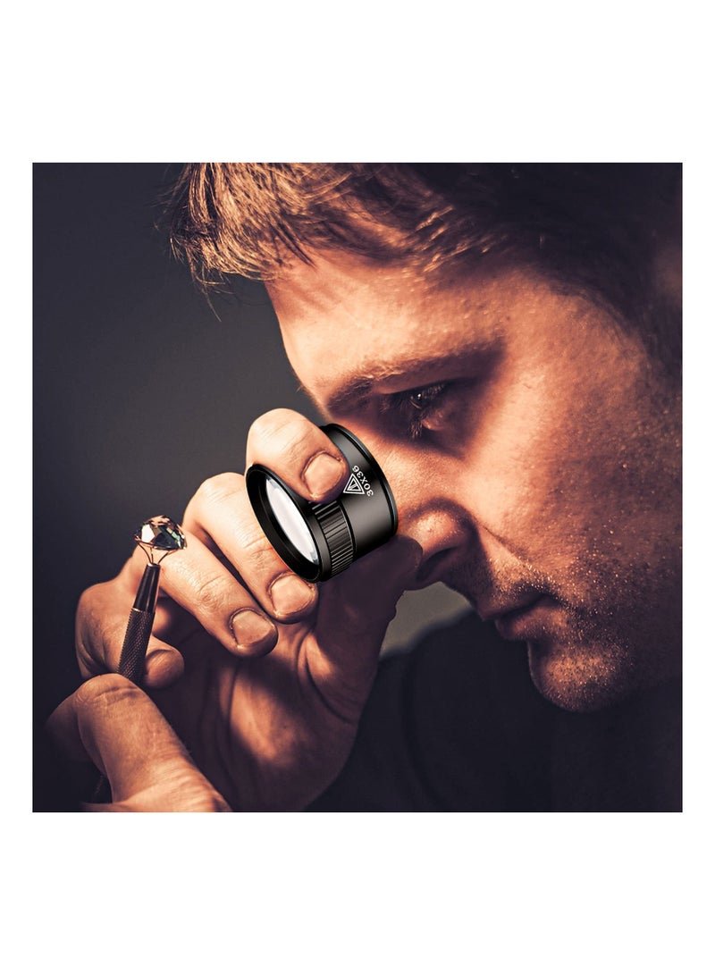 SOLARAE Jewelers Loupe, 5 Pcs Portable Monocular Magnifier, Magnifying Glass Eye Loops, Magnifier with 30 x 36 mm, Watch Jewelry Experimental Repair Tool for Textile Optical Circuit Coins (5X 10X 15X 20X) - Image 3
