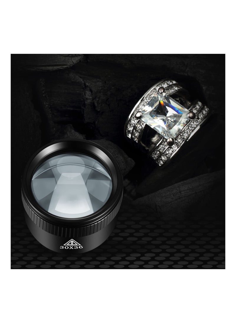 SOLARAE Jewelers Loupe, 5 Pcs Portable Monocular Magnifier, Magnifying Glass Eye Loops, Magnifier with 30 x 36 mm, Watch Jewelry Experimental Repair Tool for Textile Optical Circuit Coins (5X 10X 15X 20X) - Image 5