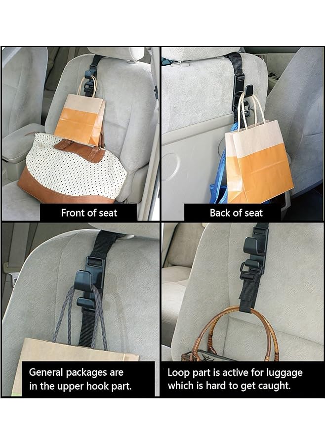 erorex Car Seat Headrest Hooks 4 Pcs Universal Vehicle Car Seat Back Headrest Bottle Holder Strong Durable - Image 2