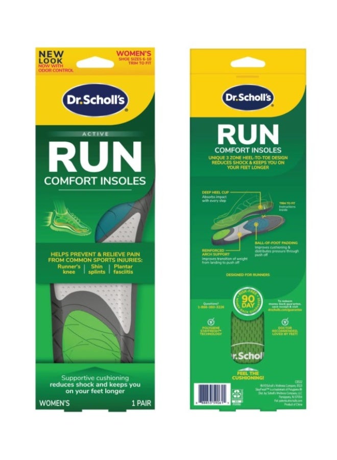 Dr. Scholl's Dr. Scholl’s Run Comfort Insoles for Women – 1 Pair, Size 6–10, Trim to Fit, Shock Absorbing Arch Support for Running & Everyday Comfort - Image 3