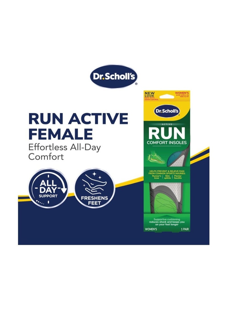 Dr. Scholl's Dr. Scholl’s Run Comfort Insoles for Women – 1 Pair, Size 6–10, Trim to Fit, Shock Absorbing Arch Support for Running & Everyday Comfort - Image 2